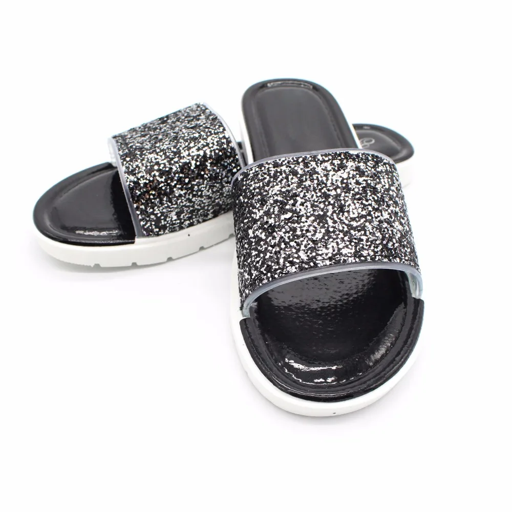 Fashion 2018 Summer Women Shoes Casual Crystal Slipper Sequins Beach Flat Slides Soft Comfortable Pu Leather size 36-41 | Обувь