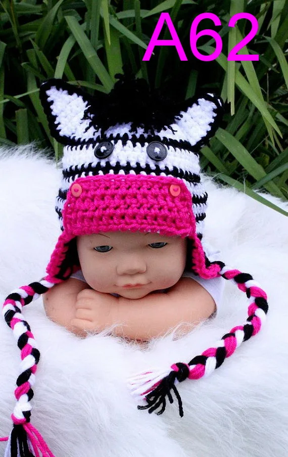 Baby Boy Hat , Baby Halloween Hat , Newborn Zebra Hat Newborn Hat Baby Animal Hat Infant Zebra Hat Baby Zebra Beanie 10pcs/lot