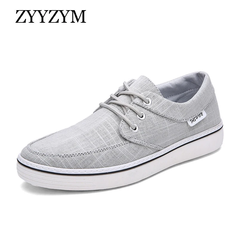 

ZYYZYM Men Casual Shoes New Arrival Of Spring Autumn Comfortable Lace Up Fashion Brand Flats Breathable Man Canvas Shoes