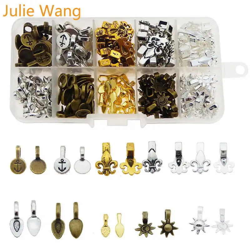 Julie Wang 200 шт./кор. ретро мульти формы клея на бирки залога застежки Подвески