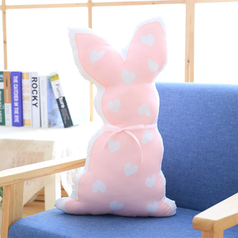 Pink round-eyed 55cm Милые плюшевые игрушки корейские куклы-кролики бутылки молока маленькие белые куклы кролика подарят детям и девочкам подарки на день рождения - Цвет: Pink round-eyed 55cm