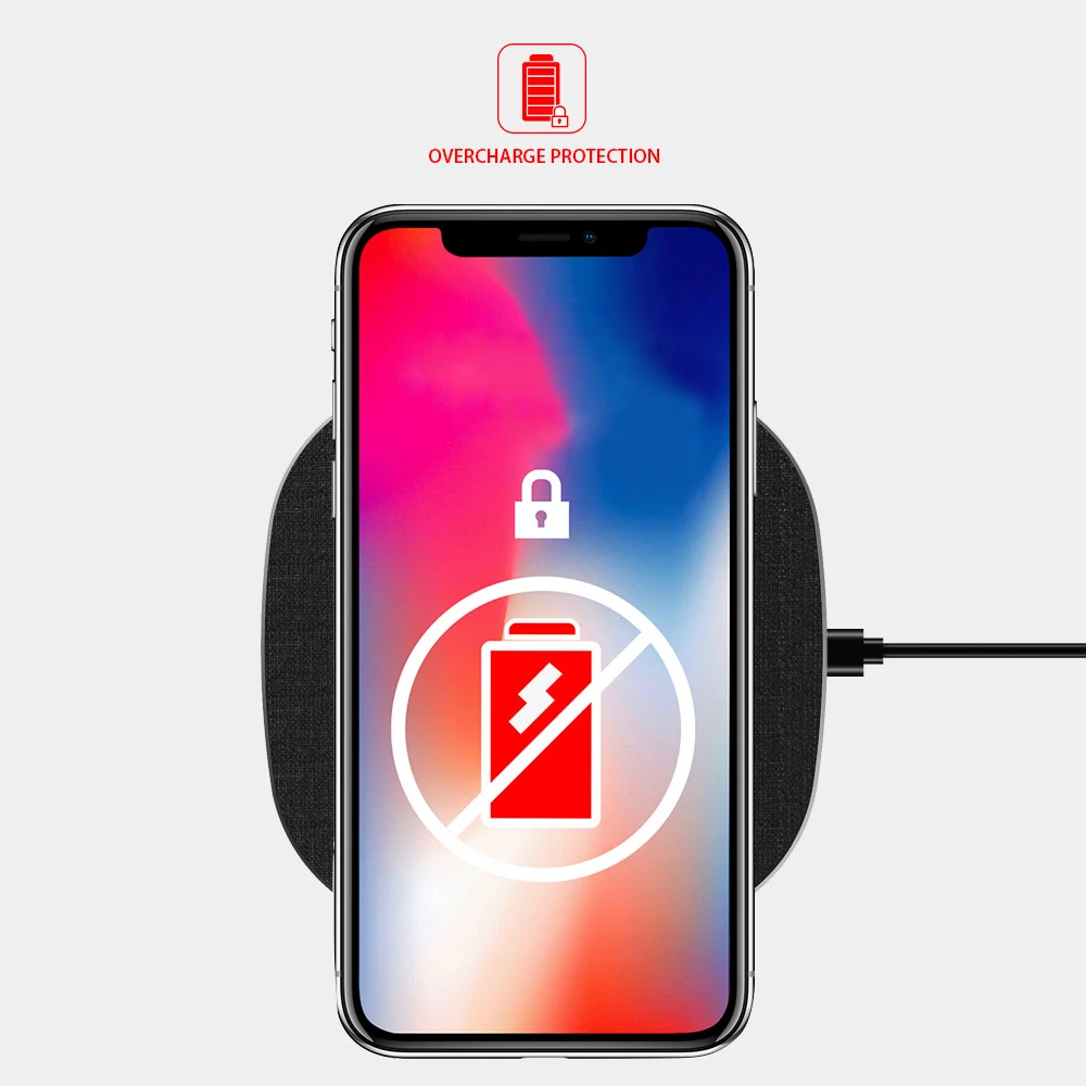 10 Вт Qi металлическое Быстрое беспроводное зарядное устройство для iPhone 8 8Plus X Samsung