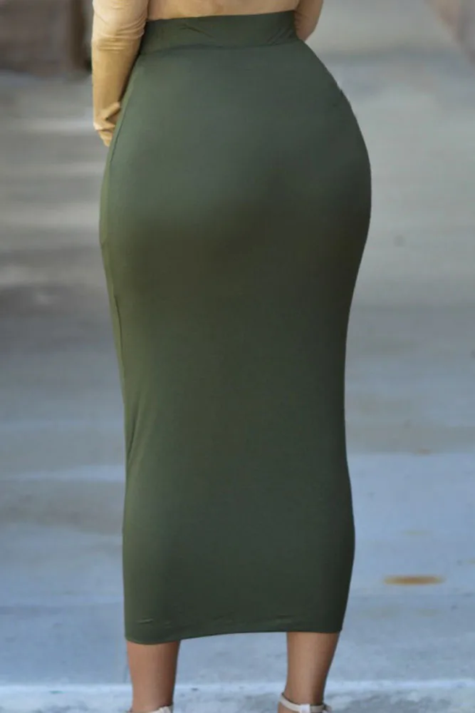 Женская длинная однотонная юбка макси из хлопка с высокой талией повседневная