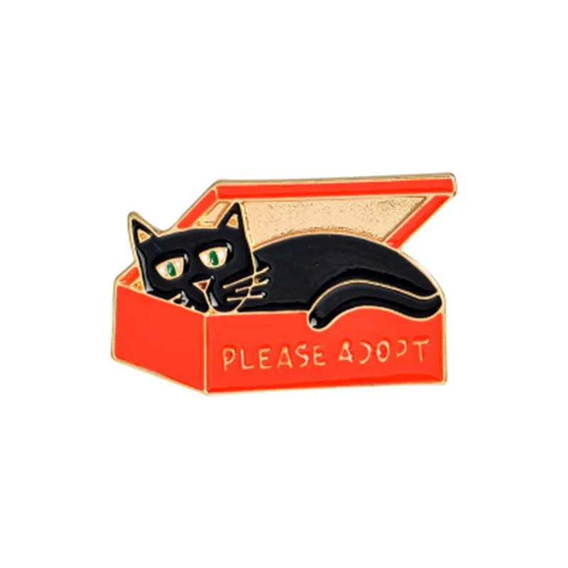 DoreenBeads принять Cat в коробке милое нижнее белье попугай призрак брошь джинсовая куртка пряжкой рубашку значок моды подарок для друга 1 шт - Цвет: A