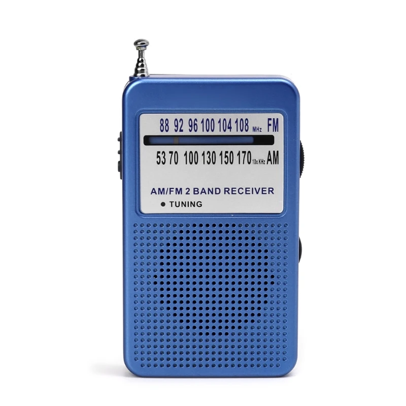 Синий/серебристый/серый Портативный AM/FM 2 диапазона Цифровой Дисплей карманный радиоприемник с поддержкой стерео режим