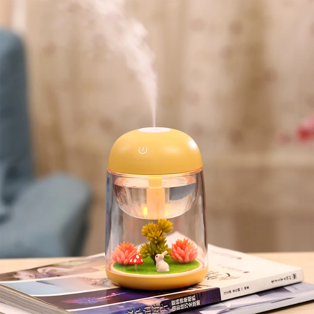 Creatice микро-пейзаж увлажнитель для ароматерапии светодиодный ночной Светильник моделирование завод Настольная лампа для Спальня домашний Декор автомобилей для офиса