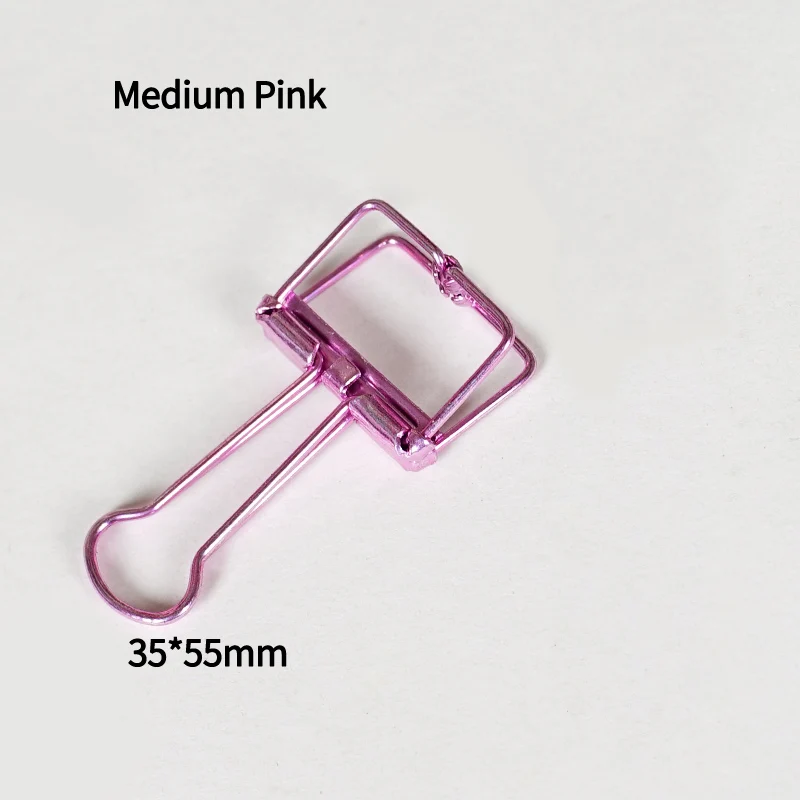 Medium Pink 4 шт., милые цветные металлические скрепки Kawaii, скрепки для фото, сообщения, билета, офиса, школы, корейские канцелярские принадлежности - Цвет: Medium Pink