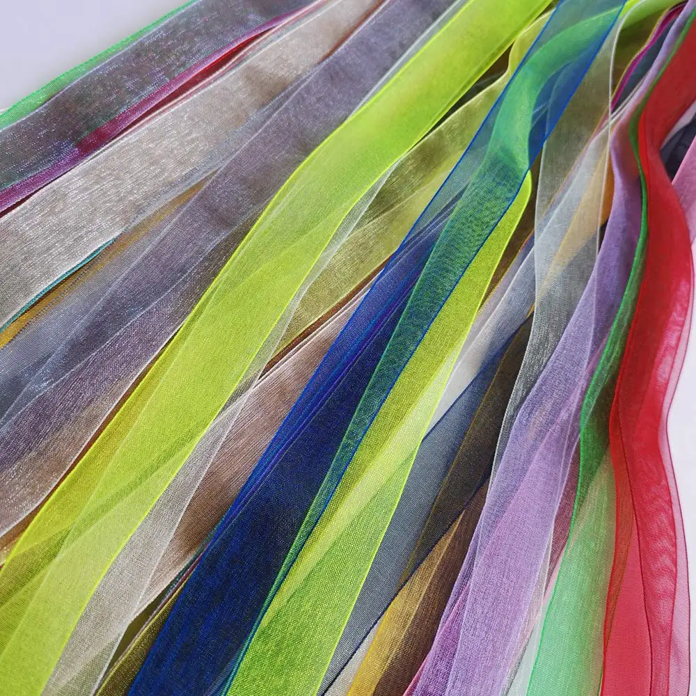 

suoja 10 Yards/Pack Mix Random Delivery 2cm Beautiful Silk Organza Wedding Decoration Ribbon Crafts Gift Packaging Belt