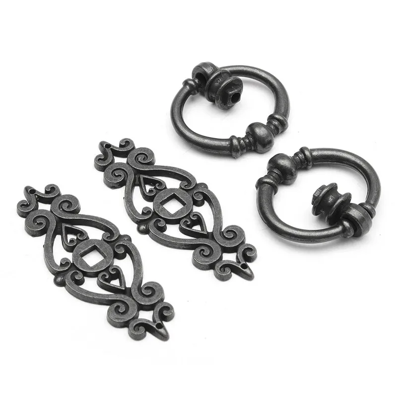 2 шт. Черный винтажный кухонный шкаф буфет комод дверь кольцо для ящика тяги ручки