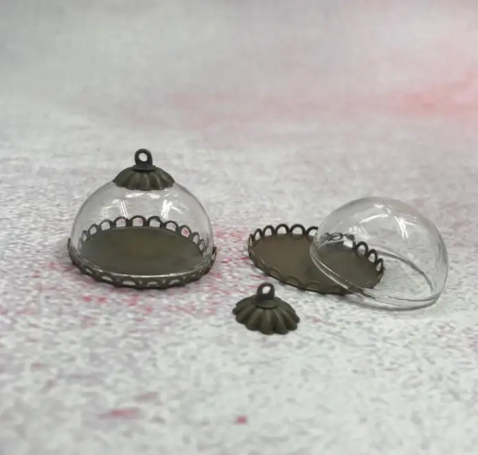 5 шт./лот 25 мм полукруглая стеклянная крышка купольная установка кружевная