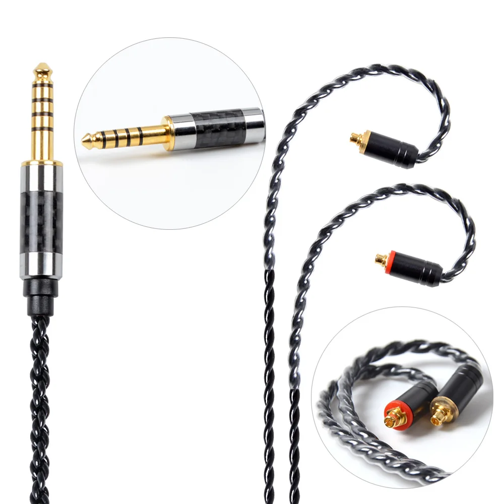 NiceHCK MMCX/2Pin разъем 4 4/3 5/2 5 мм сбалансированный Core с серебряным покрытием кабель для