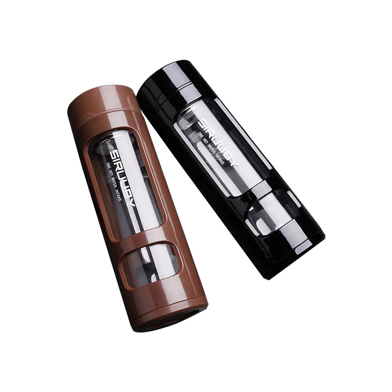 

PURANKA Travel Drinkware Portable The glass Business Gift Double glass Transparent Cup Drinking Glass Cup