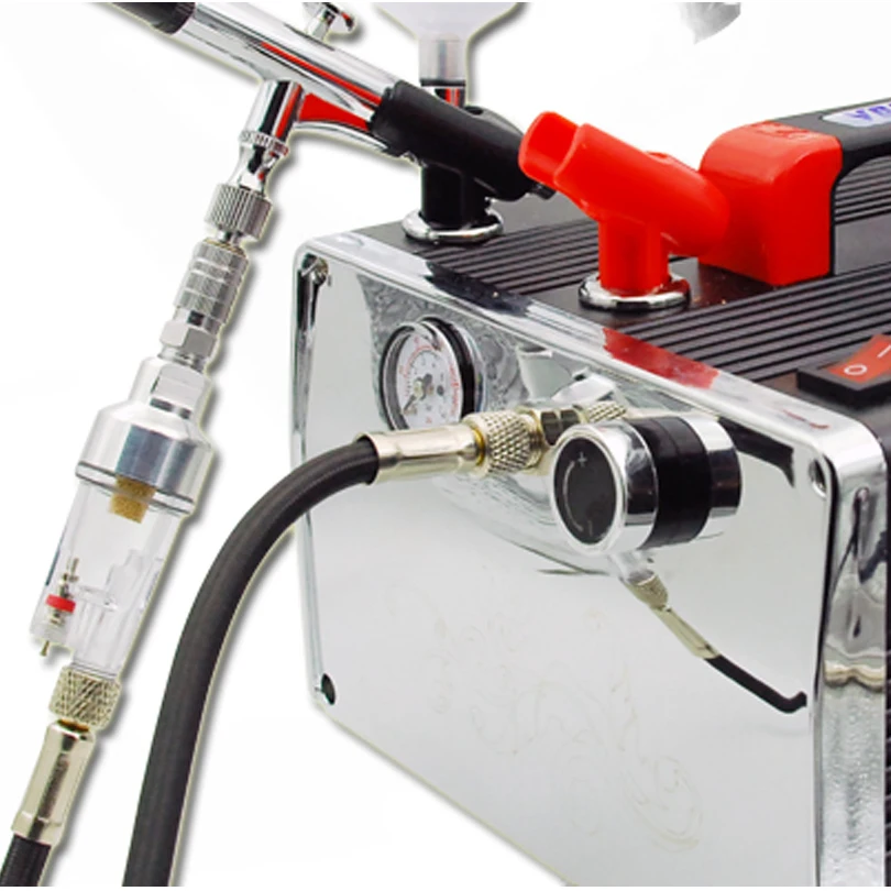 Двойного действия гравитационный Аэрограф безсолнечных загара система Комплект