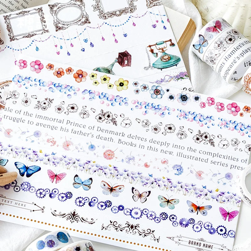 8 шт./кор. Kawaii красивые брендовые набор декоративного скотча Васи для девочек