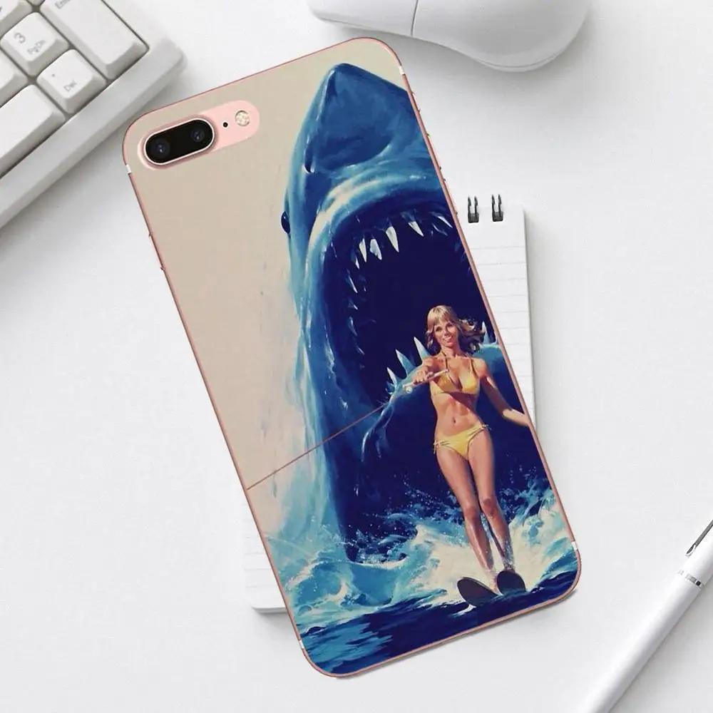 Постер с фильмом Qdowpz Jaws для iPhone 4 4S 5 5C SE 6 6S 7 8 Plus X XS Max XR Galaxy A3 A5 J1 J3 J5 J7 2017 сотовый