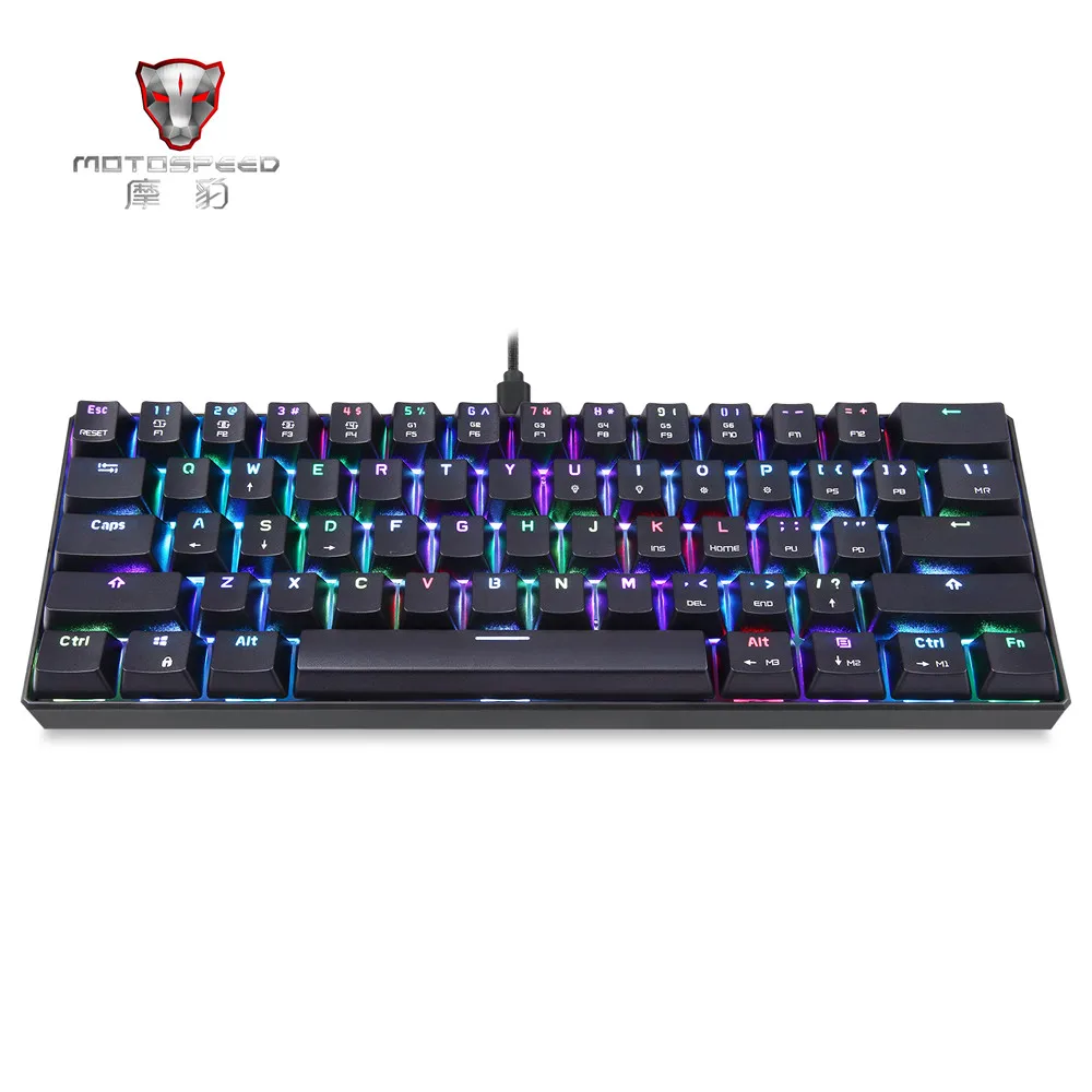 Цветная Механическая игровая клавиатура с подсветкой RGB синие переключатели MX 61