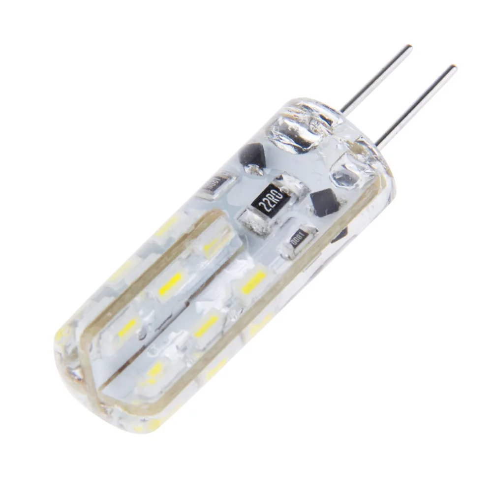 50 шт./лот 200 G4 3 Вт 24SMD 3014LED лампа теплая белая/белая силиконовая 12 в пост. Тока 110 В 220