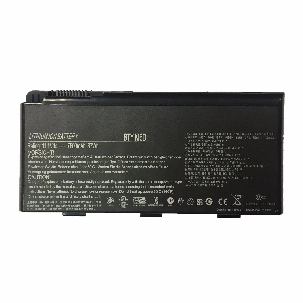 11.1V 87Wh New Original BTY-M6D Laptop Battery For MSI GT70 GT780 GT60 GX660R E6603 GX660 GX680 957-16FXXP-101 | Компьютеры и офис