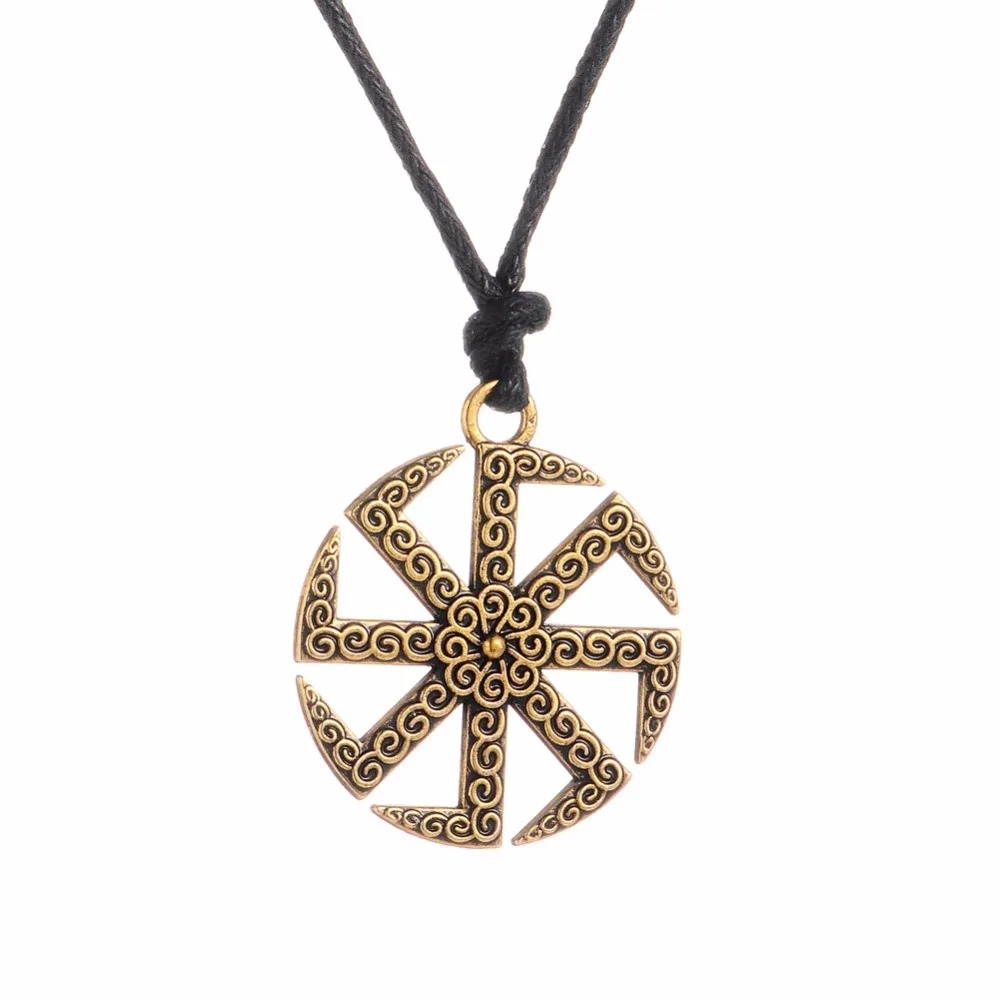 Рыболовный крючок цвет античное серебро желтая подвеска Коловрат ожерелья бриллиантовое колесо