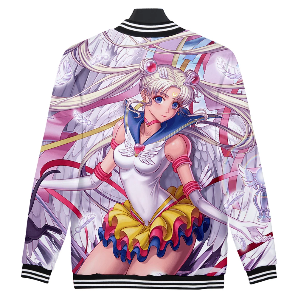 Мужская/Женская бейсбольная форма Sailor Moon Kawaii с 3D принтом японское аниме
