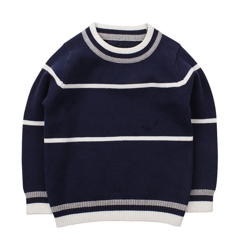 Повседневный Детский свитер в полоску для мальчиков теплый вязаный маленьких