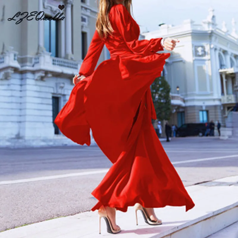 Женское сексуальное длинное платье с глубоким v образным вырезом Пляжное Платье