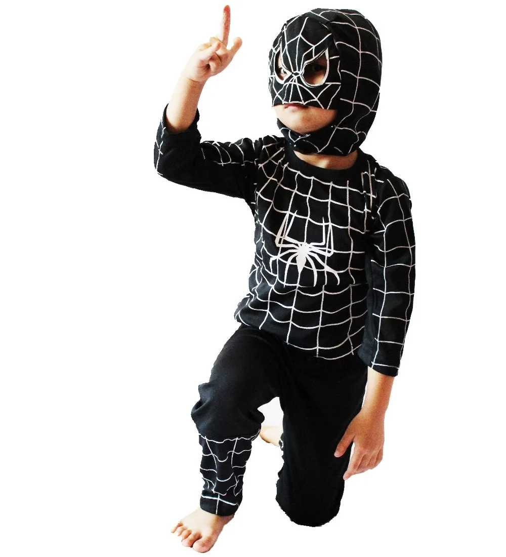 Хэллоуин детская черная модель одежды для мальчиков маска косплея и костюм