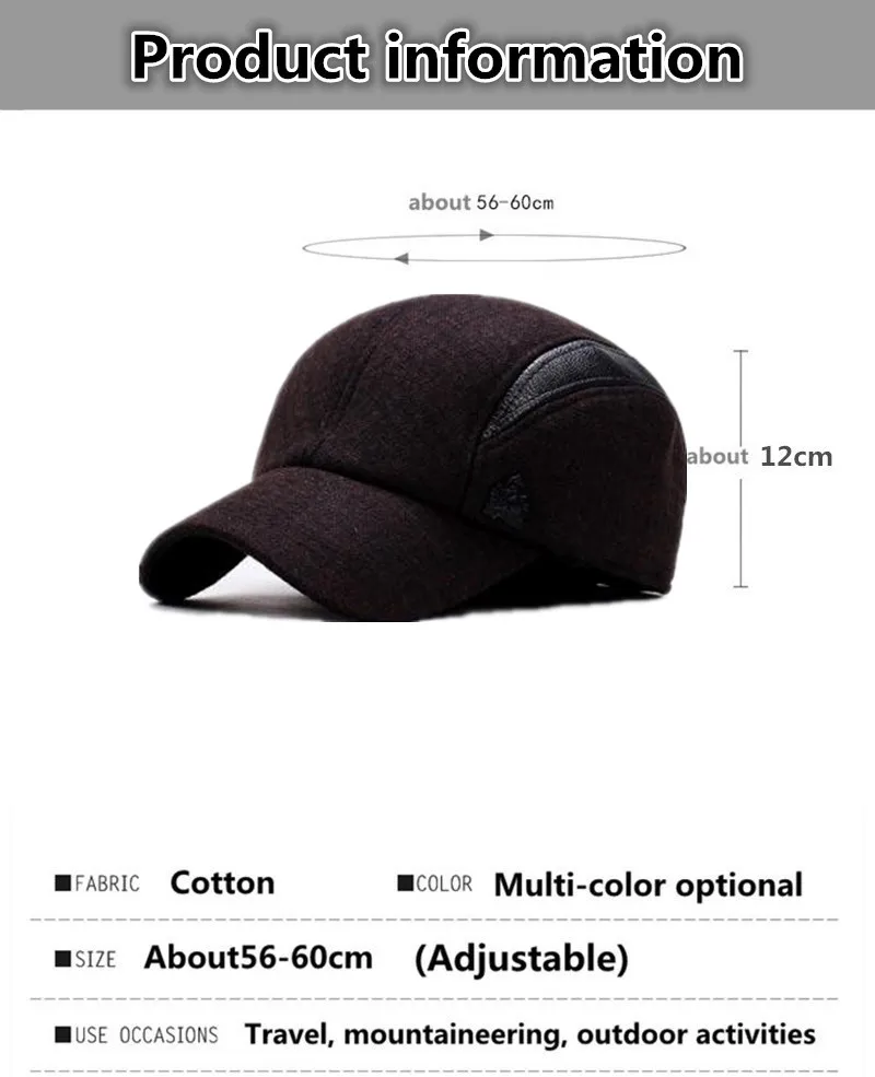 XdanqinX, для взрослых, мужская шапка, зимняя, теплая, Бейсболка, Snapback, мужская, с костяным язычком, кепка, s, регулируемый размер, повседневная, модная, для папы, шапки для мужчин
