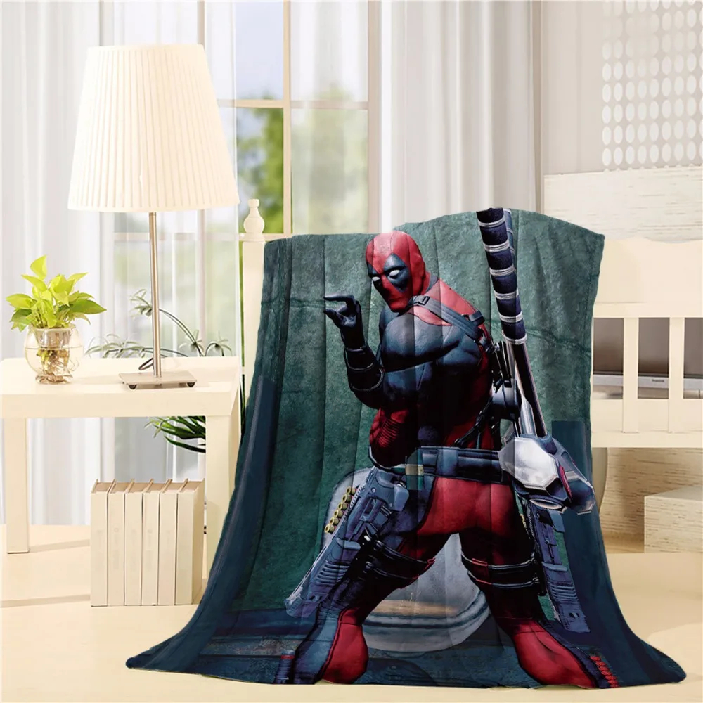 Дэдпул фланелевый плед легкая уютная кровать диван супер мягкое одеяло