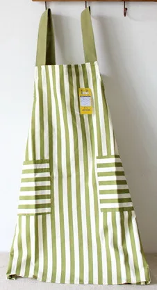 Green Stripe Полиэстер/хлопок кухонный фартук с принтом унисекс для приготовления пищи фартуки Avental столовая барбекю Ресторан карман Halterneck - Цвет: Green Stripe