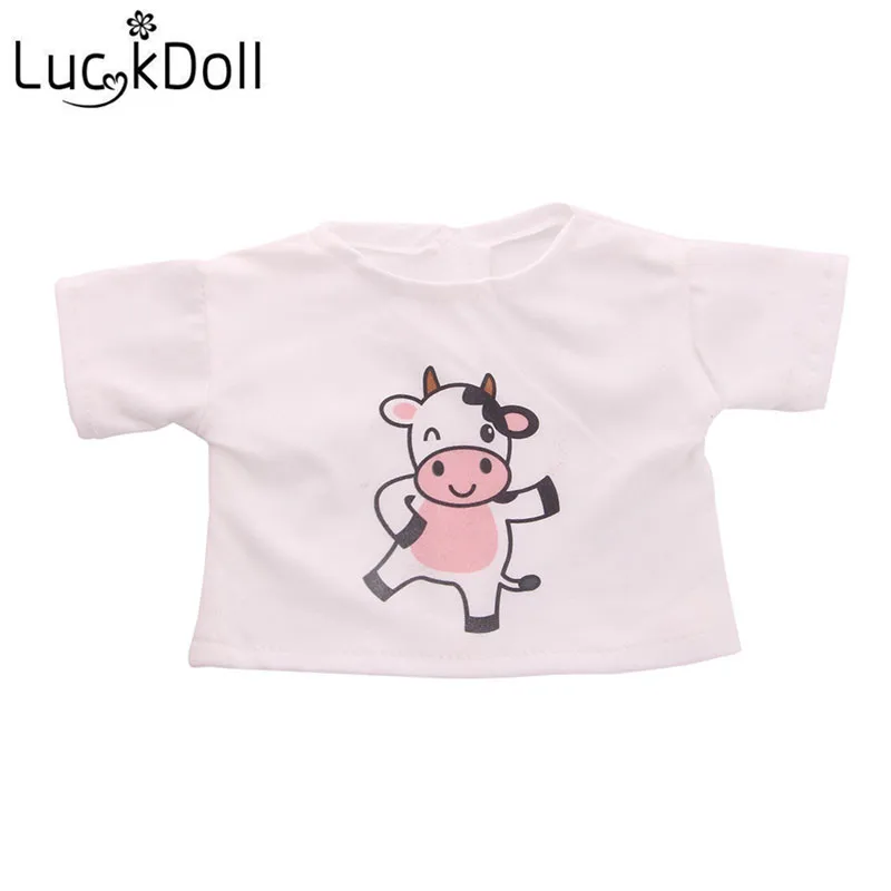 LUCKDOLL хлопковая Футболка Подходит для 18-дюймовой американской куклы Логан