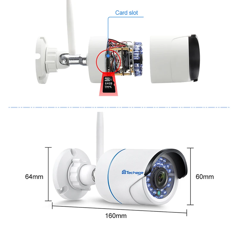 Techage 1080 P wifi IP камера домашний уличный водонепроницаемый сетевой 2MP аудио звук беспроводная камера; sd-карта слот Cam Испания ЕС