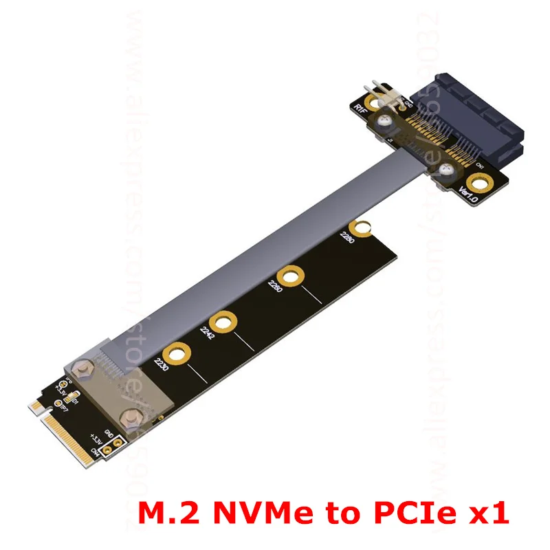 8G/bps PCIE x1 pci e 1x3 0 до M.2 NGFF NVMe ключ M переходная карта плоский кабель удлинитель M2 1