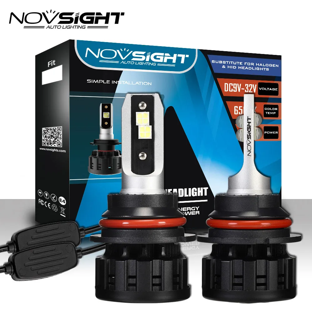 NOVSIGHT 6500K H4 светодиодный H7 H11 H8 HB4 H1 H3 HB3 9005 9006 9007 H13 автомобильные лампы для фар