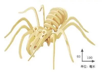Spider DIY Дети 3D деревянные пазлы животных модель самолета сборки строительные наборы Развивающие игрушки для детей - Цвет: Spider
