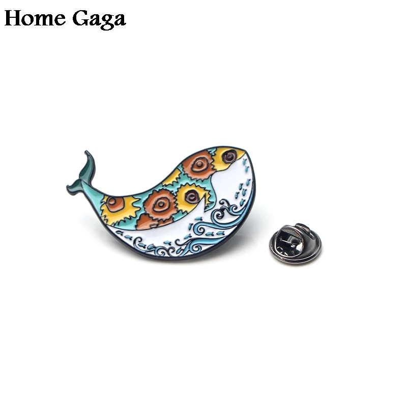

Homegaga Van Gogh whale shark sunflower Zinc tie Pins backpack clothes brooches for men women hat decoration badges medals D1377
