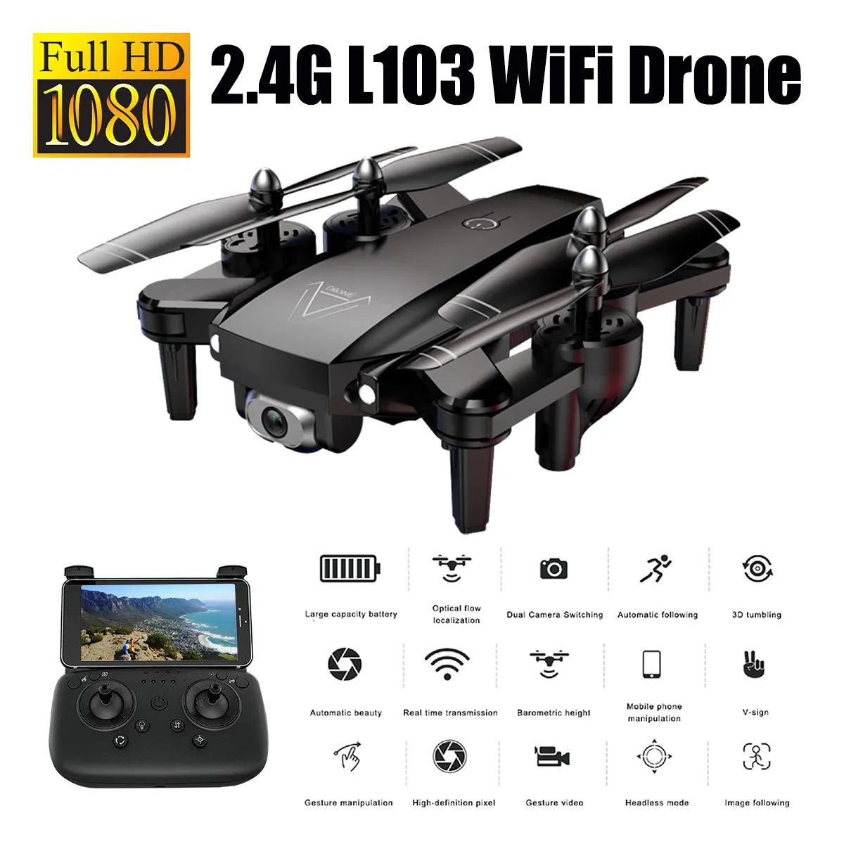 1080P RC вертолет камера Drone Wifi с камерой Rc 2 4G оптическая потока|Квадрокоптеры