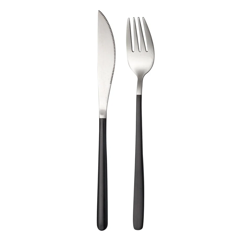 knife fork C JueQi набор посуды столовые приборы из нержавеющей стали 304 посуда кухонная посуда включает нож вилка чайные ложки 18/10 - Цвет: knife fork C