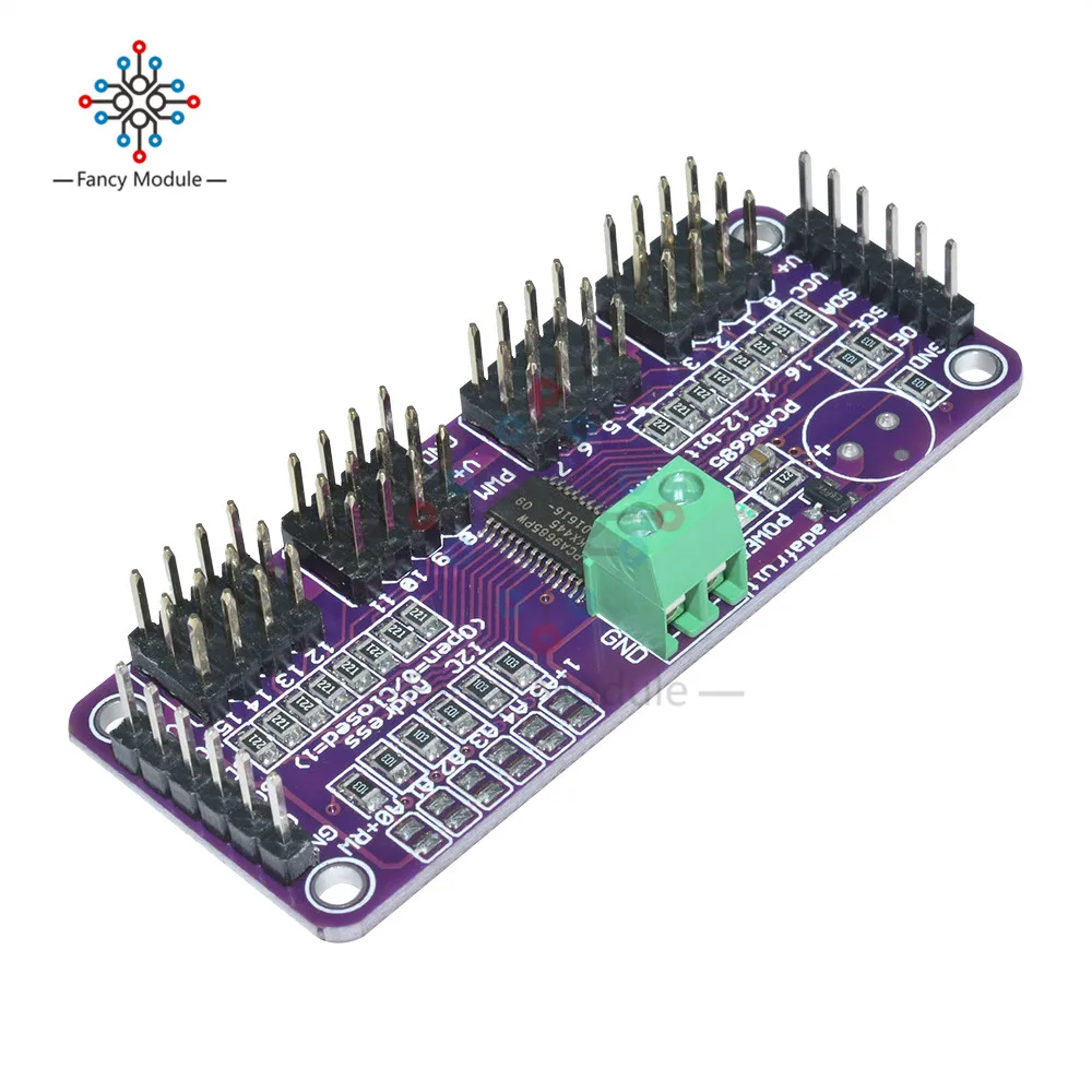 PCA9685 16 канальная 12 битная ШИМ Серводвигатель I2C плата интерфейса для Arduino Raspberry Pi