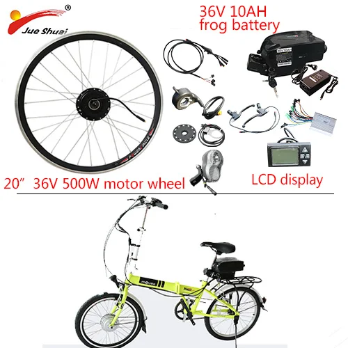 36V 10AH 500W LCD F 36 в 250 Вт 350 Вт 500 Вт комплект для переоборудования электрического велосипеда с батареей для 2" электрический велосипед Ступица колеса мотор Ebike E велосипед конверсионный комплект - Цвет: 36V 10AH 500W LCD F
