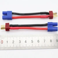 50 pcslot t plugs male to female ec3 connector 14awg 60 mm wire cable adapter for rc parts
