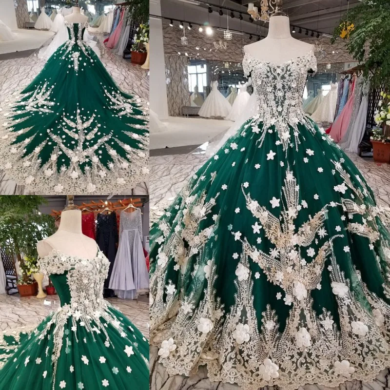2018 New High-end Evening Dress Banquet Luxury Green Red Lace Appliques Beading Party Ball Gown Custom Formal Dresses Custom