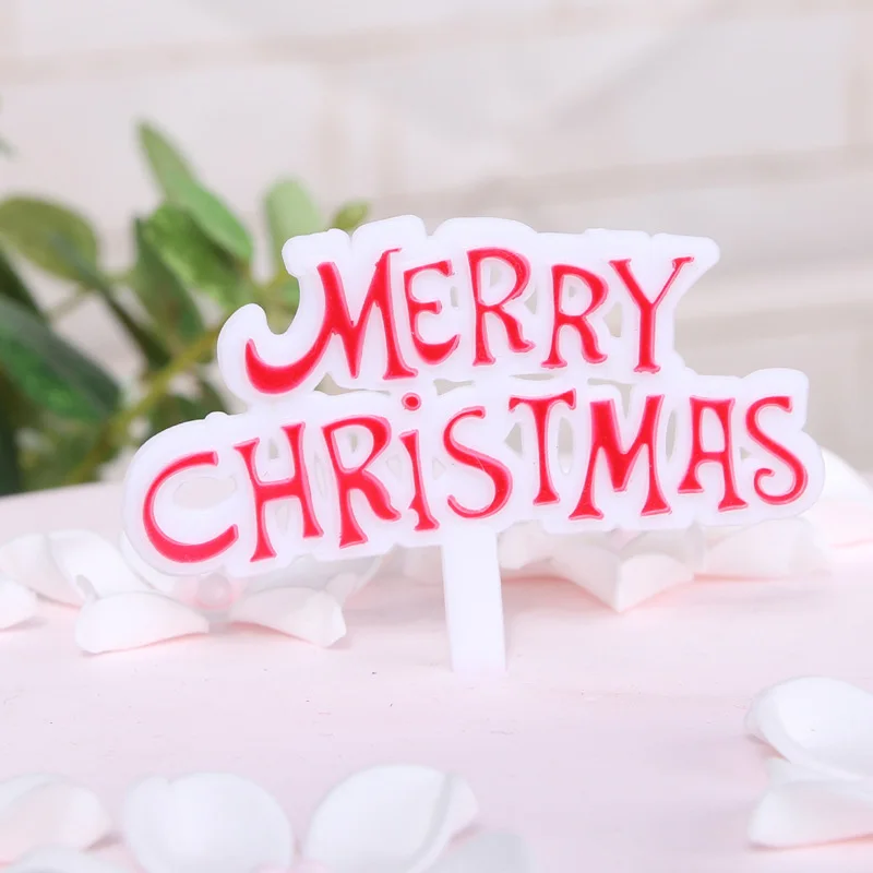 Merry Рождественский капкейк Торт Топперы вставка для торта флаги рождественской