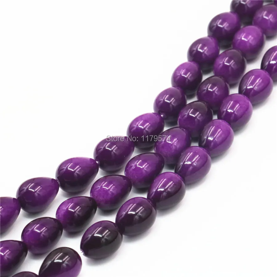 Стеклянные жемчужные бусины 7x9 мм небесно-голубые/розовые/красные/фиолетовые в