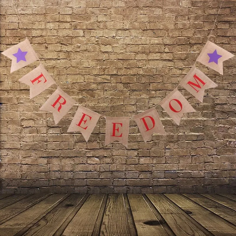 2049 New Freedom American Independence Day National Flags Banners Linen Covetail banners decorations | Дом и сад