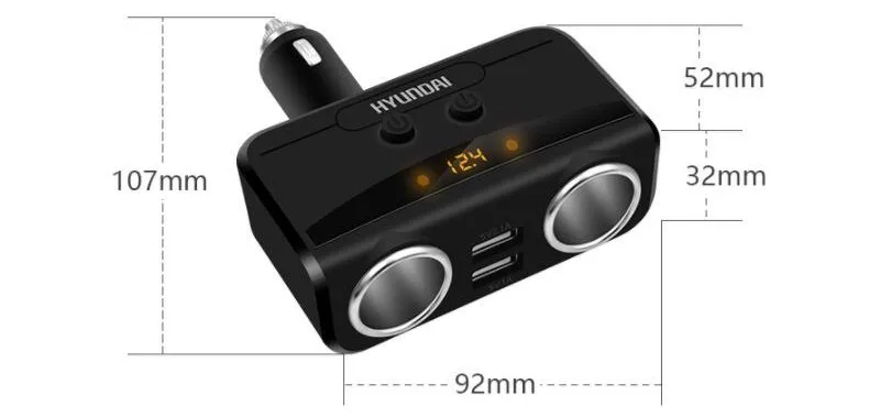 12-24V универсальный автомобильный прикуриватель, двойной USB светодиодный адаптер зарядного устройства, 3.1A 80W разветвитель зарядного устройства