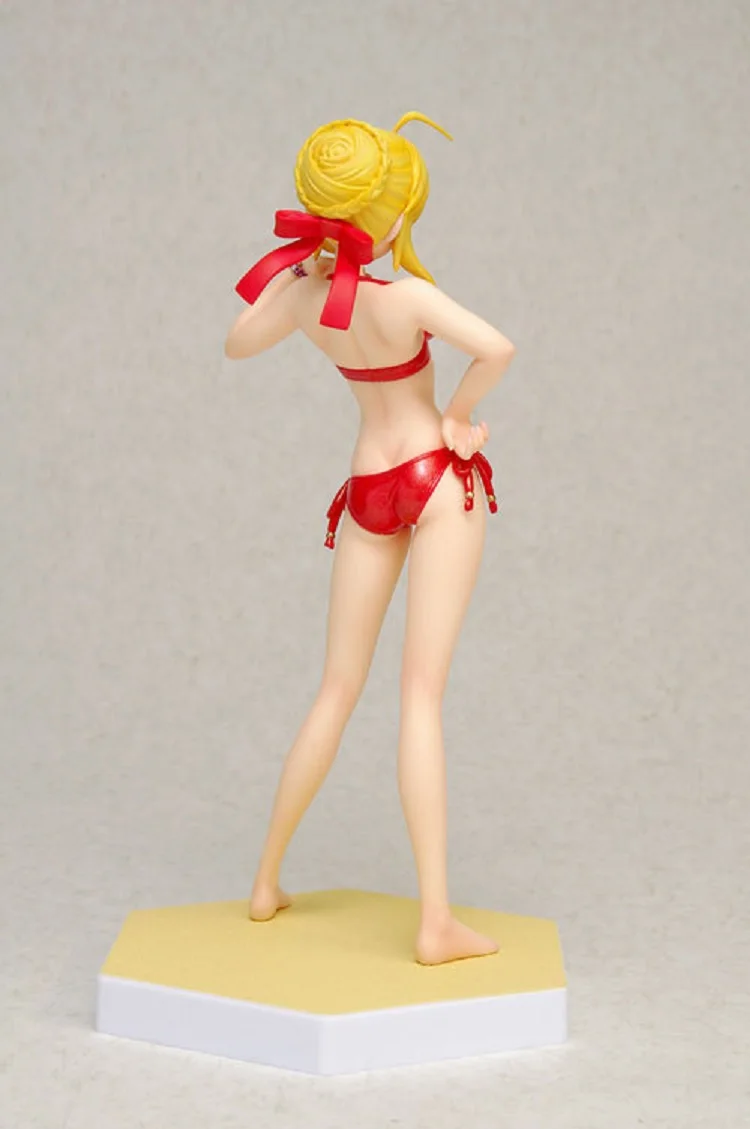Fate Saber extra Ver stay Night zero японская аниме фигурка красный купальник волнистый ПВХ 16 см