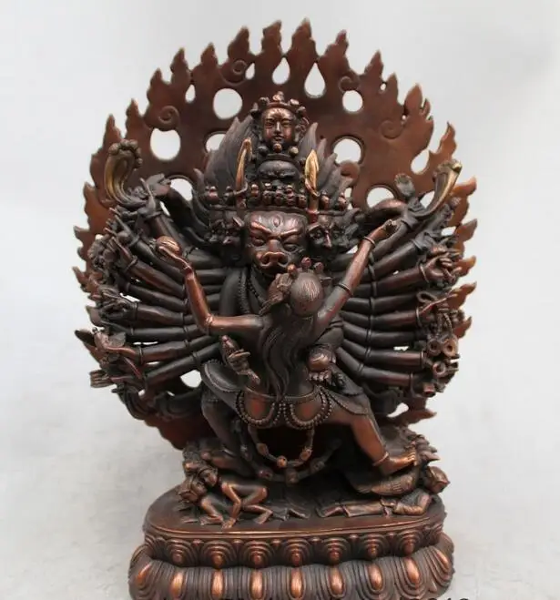 12 &quotКитайский тибетский буддизм народная старая бронза Ямантака ваджрабава