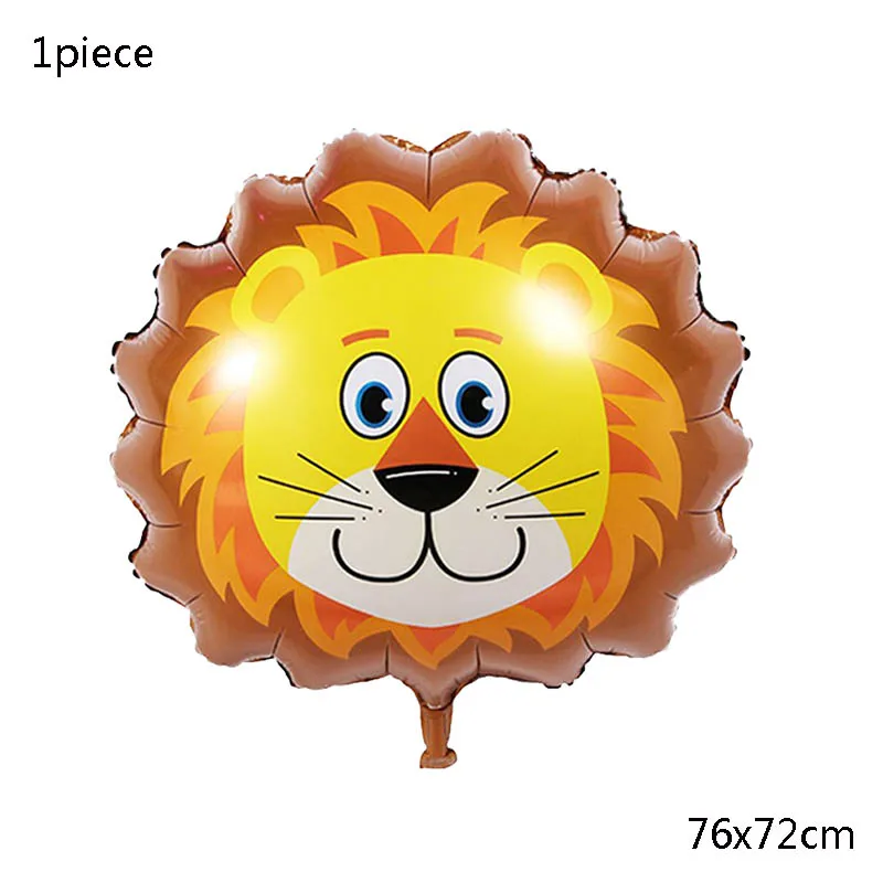 1pc large lion Шагающие воздушные шары с животными Милая кошка панда динозавр Тигр Жираф джунгли вечерние детские мальчики девочки декорации с днем рождения воздушные шары - Цвет: 1pc large lion