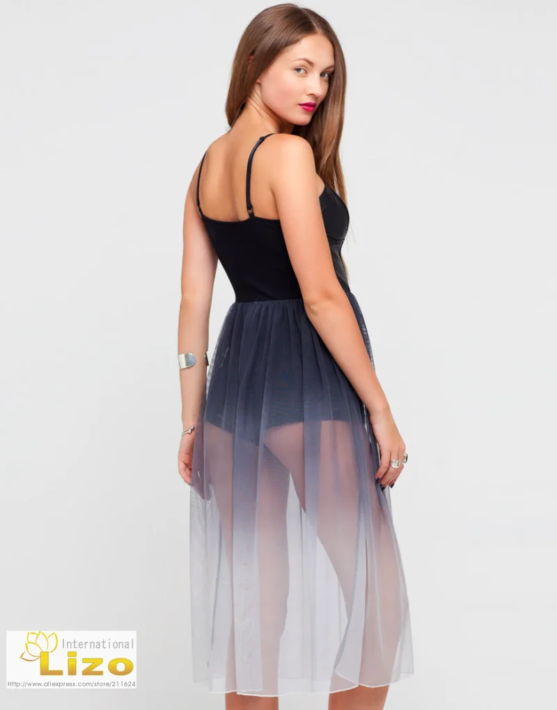 Платье мотель делюкс GLADDY острый CHIC сексуальный вид KNICKER в черный деграде сетчатая